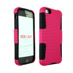 Wholesale iPhone 5C Mesh Hybrid Case (Hot Pink - Black)